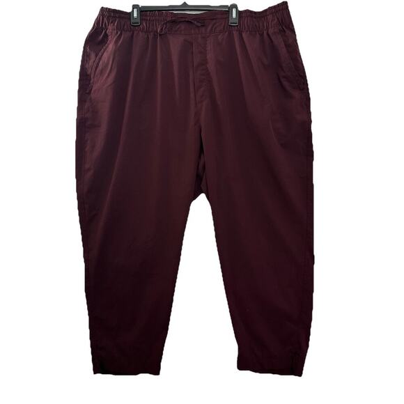 Old Navy Stretch Tech Pants Womens 3X Burgandy Quick Dry Pockets Lightweight - Picture 1 of 11